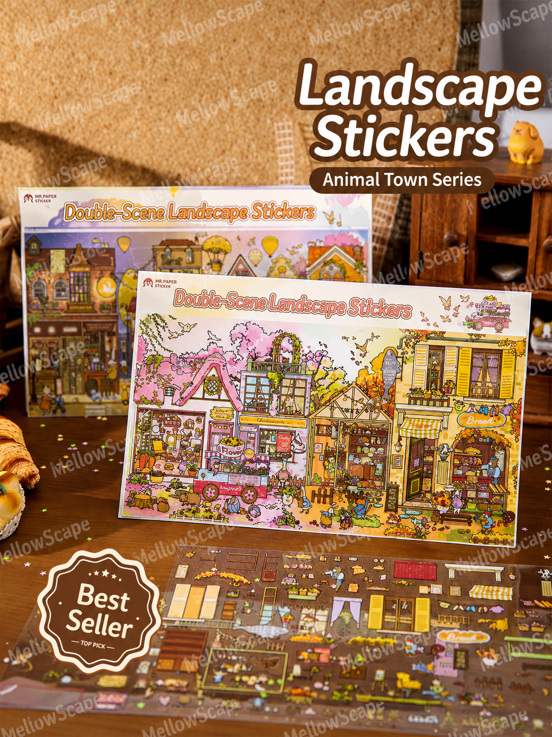 MR Paper Scene Sticker - Animal town series